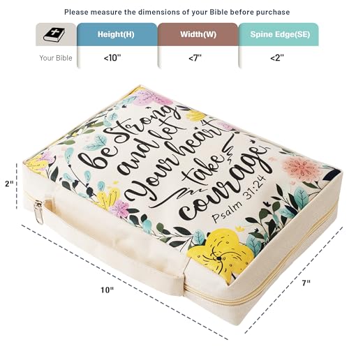 Mr. Pen- Bible Cover Case, Carrying Book Case with Durable Handle | Bible Protective Church Bag for Men & Women, Christian Gifts, Spring Blooms - color: Spring Blooms