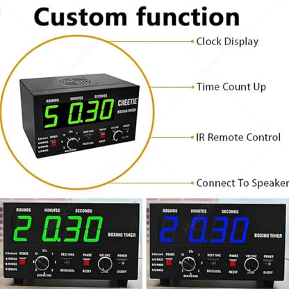 Interval Timer with LED Display, Adjustable Sound, Customizable Training Time and Repetitions for Boxing, MMA, and Kickboxing Workouts - color: Red