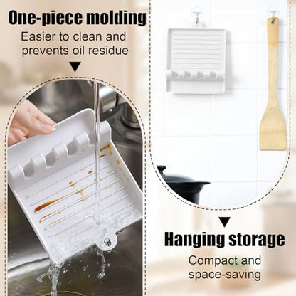 Paint Brush Holder with 4 Slots, Brush Rest Organizer with Drip Tray for Watercolor, Acrylic, Oil Painting and Art Supplies, White - color: White
