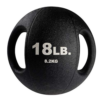 Body-Solid Exercise Medicine Balls, Heavy-Duty Non Slip Rubber Grip with Dual Handles Medicine Ball for Weights Training, Weightlifting & Core Workouts - size: 18 lbs.