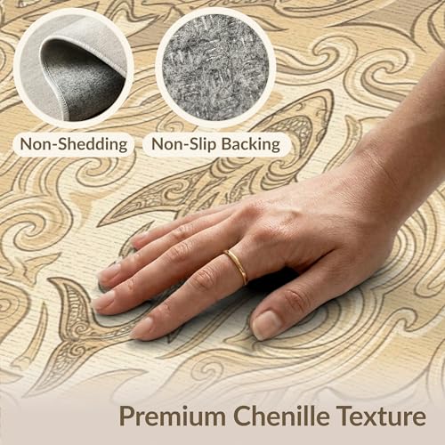 4'x6' Washable Geometric Geometric Accent Rug, Tan Non-Shedding Small Carpet for Playroom, Bedroom, Reading Nook, Pet Friendly & Non-Slip | Ref:2067661 - color: Beige/Pattern 19, size: 4' x 6' (Rectangular)