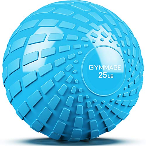 GYMMAGE Slam Ball, Weighted Ball for Exercise, 10, 15, 20, 25, 30, 40, 50lbs Exercise Slam Medicine Ball for Strength and Crossfit & Conditioning Training Home Gym Workout, with Easy-Grip Surface - style: 25 LBS
