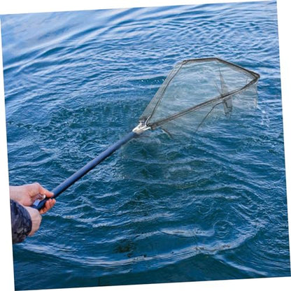 TOYANDONA Lightweight Folding Fishing Catch Net Replacement Head Stainless Steel Solid Mesh with Strong Tensile Strength Fast Water Drainage for Catch and Release Anglers Compact Detachable