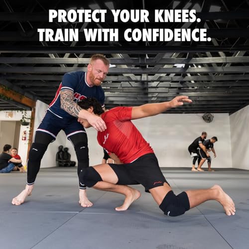 Gold BJJ Knee Pads for Jiu Jitsu, Wrestling, and MMA - Set of 2 (Medium) - size: Medium