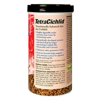TetraCichlid Floating Cichlid Sticks 11.3 Ounces, Pond Fish Food, Nutritionally Balanced, (Pack of 12) - size: 11.3 Ounce (Pack of 12)