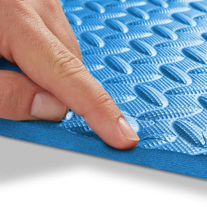Philosophy Gym Pack of 6 Exercise Flooring Mats - 24 x 24 Inch Foam Rubber Interlocking Puzzle Floor Tiles - Blue - color: 24 Sq Ft, 1/2" Thick - Blue