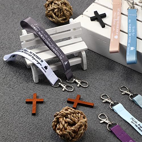 Roowest 120 Pcs Christian Bible Verse Keychains Bulk Inspirational Scriptures Religious Gift for Men Women Church Events - color: Classic Color