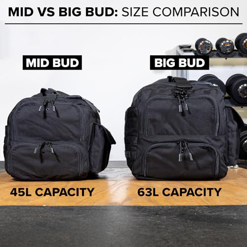 Heavy Duty 1000D Nylon Duffel Gym Bag (Black - Big Bud) - color: Black, style: Duffel Bag (Big Bud)