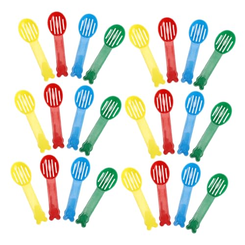 TOYANDONA 40pcs Small Animal Litter Scoops Comfort Grip Handle Plastic Spade Poop Cleaning Tools for Reptile and Small Animal Bedding Ergonomic Litter Pan Scooper