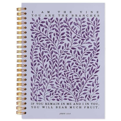 Likjad Christian Spiral Notebook Journal 5.5x8.3, Botanical Bible Scripture Journals for Writing, Religious Christian Gifts for Women, Bible Verse Hardcover Notebooks for Note Taking（Purple - color: Botanical Bible Five