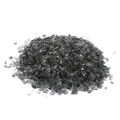 Shiny Stone High Luster Reflective Fire Glass Gravel,Fire Gems,Fire Drops,Fire Glass Pebbles Stones Beads Chips for Fire Pit Fish Tank Aquarium Garden,3-6mm 305g/0.67lb (Gray) - color: Gray