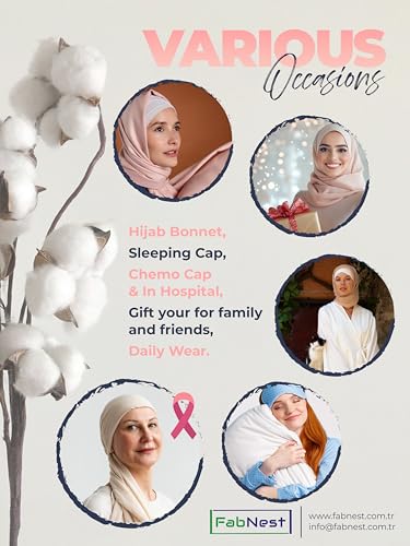 FabNest Women Hijab Undercap Islamic Muslim Under Scarf Hats Bonnet with Tie Back Non-Slip Breathable and Snug-Fit - color: Baby Pink