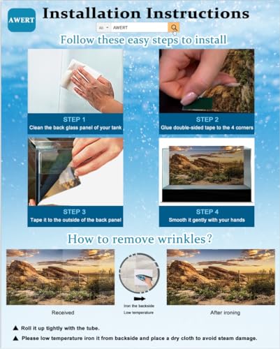 AWERT 72x16 inches Stone Aquarium Background Grey Rock Fish Tank Background Rocky Terrarium Background - size: 72x16in/180x40cm