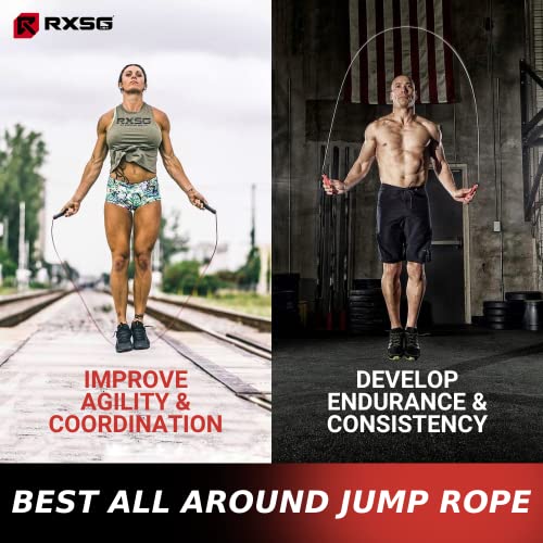 Rx Smart Gear Jump Rope - Black Ops Ergonomic Handles with Trans Black Cable Buff 3.4 | Jump Smart Weighted Speed Rope for Sports & Fitness, MMA, HIIT, Cardio Workout - size: Medium