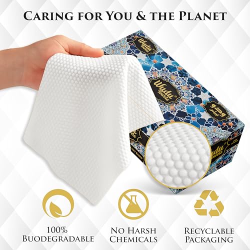 Wudu Towel After Ablution – 60 Count (Pack of 1) – Biodegradable Cloth-Based Dry Towels – Islamic Prayer Accessory for Home, Mosques, Travel – Pairs with Prayer Beads, Mats & Qibla Compass - color: Black