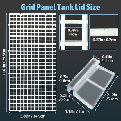 Hamiledyi Plastic Aquarium Divider with Clips Grid Panel Aquarium Lid Hood Fish Tank Divider Filter Bottom Isolation Pane Separator for Mixed Breeding(8 PCS,White)