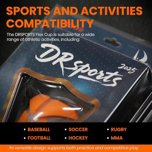 DRSPORTS Flex Cup D3O Impact Shield, Men’s Athletic Cup with Ergonomic Comfort, Groin Protector for Football, MMA, Boxing, Rugby and Baseball, Sports Protective Cup for High-Contact Training (XS–XL) - size: Small