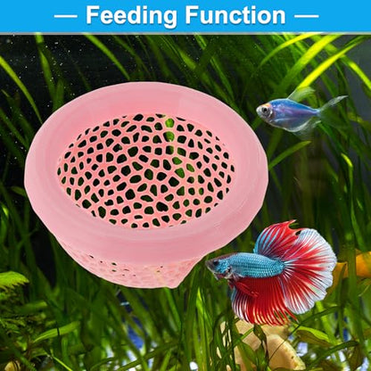 Floating Betta Cave & Hammock, Multi-Functional Hideout for Aquarium Pink - color: Pink