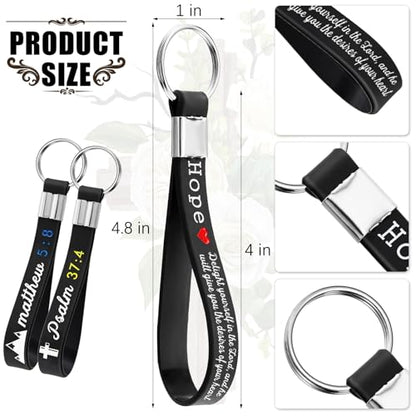 Sureio 24/48/100pcs God Father Christian Gifts Keychains Bulk with Bible Scripture Inspirational Keychains Church Vbs Gift - color: Dark Colors