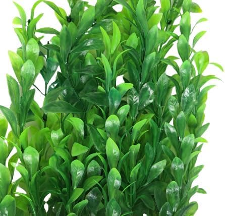 Jumbo Extra Large Tall Plastic Aquarium Plants Stand 50-52cm Tall Green Leaf Artifical Foliage (19-20 Inch) Tall, Green Bushy Plant with Weighted Base, Fish Tank or Pond Decoration Ornament