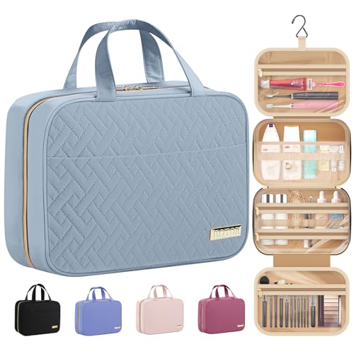 HOTOR Hanging Travel Toiletry Bag Women Men Essentials Light Blue - color: Light Blue, size: Medium