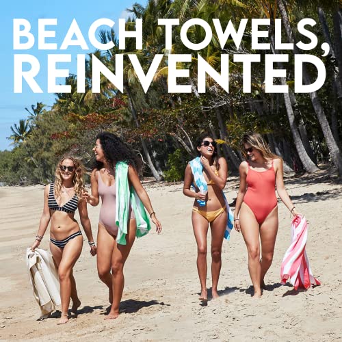 Dock & Bay Beach Towel - Quick Dry, Sand Free - Compact, Lightweight - 100% Recycled - Includes Bag - Cabana - Kamari Charcoal - Extra Large (200x90cm, 78x35) - color: Cabana - Kamari Charcoal, size: Extra Large (200x90cm, 78x35")