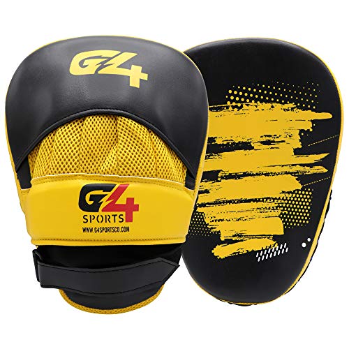 Curved Focus Pads Hook and Jab Pads PU Leather Pads Mitts for Coaching in Boxing MMA Kickboxing Martial Arts Muay Thai
