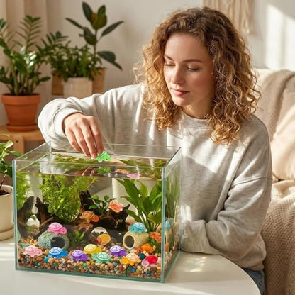 50 Pcs Luminous Small Resin Turtles Mini Sea Turtle Animal Figures | Glow in The Dark Tiny Sea Turtle Figures, Garden Figurines, DIY Dollhouse Fish Tank Micro Landscaping Fridge Wall Art Decor - size: Small