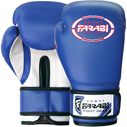 Farabi Boxing Gloves Kids Junior Muay Thai Kick Boxing Training MMA Punching Bag - color: Blue, size: 4OZ