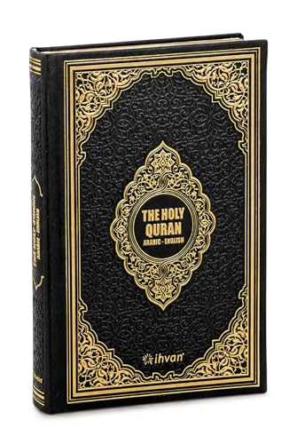 ihvan online Holy Quran – Arabic & English Translation,Thermo Leather Hardcover, Easy-to-Read Script, QR Code Audio Support, Islamic Gift for Ramadan, Eid, Hajj & Umrah, Black, 6.7'' X 9.5'' - color: Arabic & English Translation-black 2