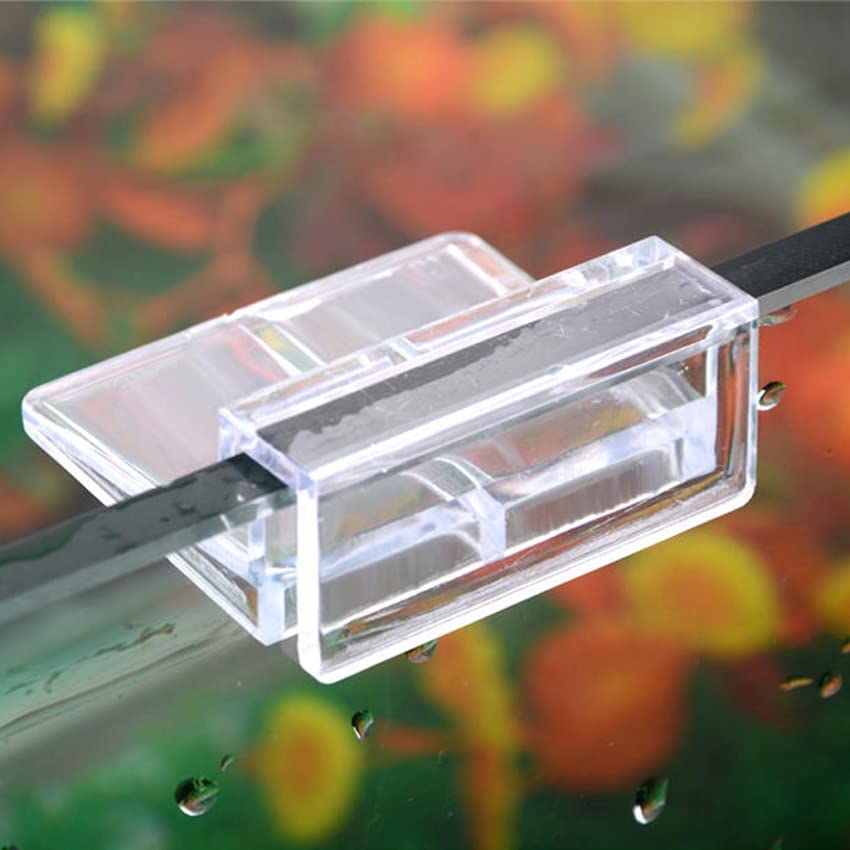 JianLing 8pcs Aquarium Glass Cover Clip Clear Acrylic Support Holder for Aquarium Fish Tank (5mm)