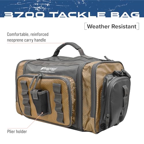 FROGG TOGGS Heavy Duty Fishing Tackle Duffle Bag, Includes Bait Trays, Solid Brown Elements, 3700 - color: Solid Brown Elements, style: 3700