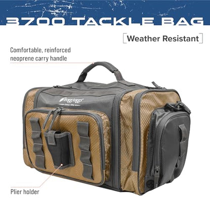 FROGG TOGGS Heavy Duty Fishing Tackle Duffle Bag, Includes Bait Trays, Solid Brown Elements, 3700 - color: Solid Brown Elements, style: 3700