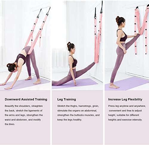 Yoga Fitness Stretching Strap, Adjustable Leg Stretcher Back Bend Assist Trainer, Improve Leg Waist Back Flexibility Home Gym Equipment for Rehab Pilates Ballet Cheerleading Splits Gymnastics - color: black