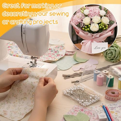 100PCS Corsage Pins, 3 Inch Long Teardrop Pearl Head Pins, Boutonniere Pin Straight Head for Sewing DIY Craft Decoration, Wedding, Jewelry Flower Decoration Pinning Quilt