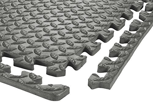 Sivan Health and Fitness Puzzle Exercise Mat EVA Foam Interlocking Tiles - color: Grey