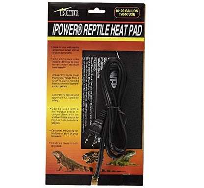 iPower Reptile Heat Pad 8W Under Tank Terrarium Warmer Heating Mat for Turtles Lizards Frogs and Other Small Animals, 6"x8" Inch - size: 6" x 8", style: Heat Pad