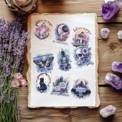 30 Pcs Magic UV DTF Cup Wraps, 10 Sheets Dreamy Watercolor Decals Cartoon Rub on Decals Waterproof Transfer Stickers for Glass Cups Wood Crafts - style: Dreamy Watercolor