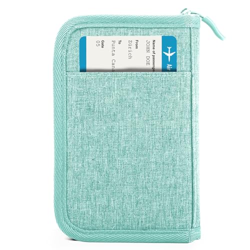 Passport Holder for Travel, Women Rfid Blocking Passport Wallet, Travel Essentials Premium Wallets, Waterproof Passport Holders Bag for Men Traveling, Travel Document Organizer Credit Cards Case - color: Single - Chateau Green