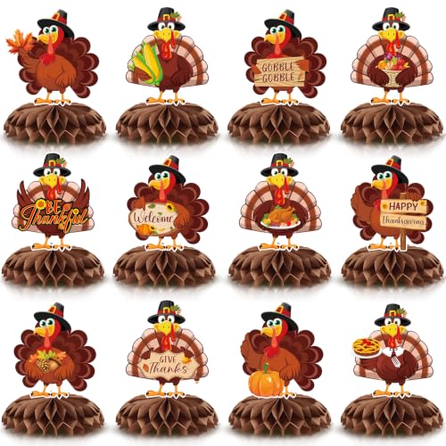 Thanksgiving Honeycomb Decorations, Thanksgiving Centerpieces for Tables - color: Turkey