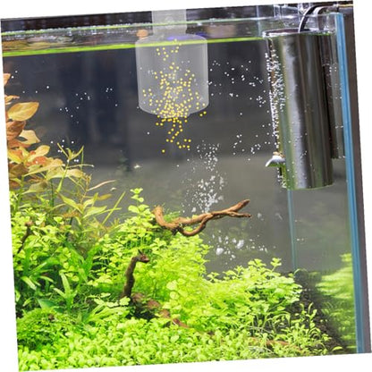 Tofficu Fish Feeding Circle Acrylic Anti-Scatter Fish Food Feeding Ring Betta and Shrimp Aquarium Feeder with 80 Hook Design