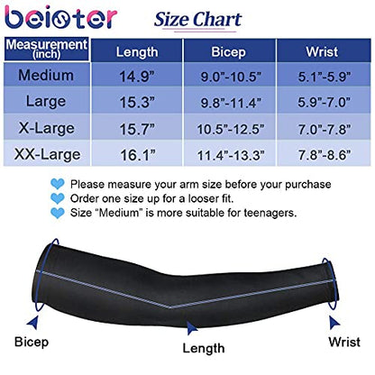 beister UV 및 자외선 차단 암 슬리브, 남성 및 여성용, UPF 50+, 쿨링 스포츠 압박 암 슬리브 - color: 화이트., size: X-Large
