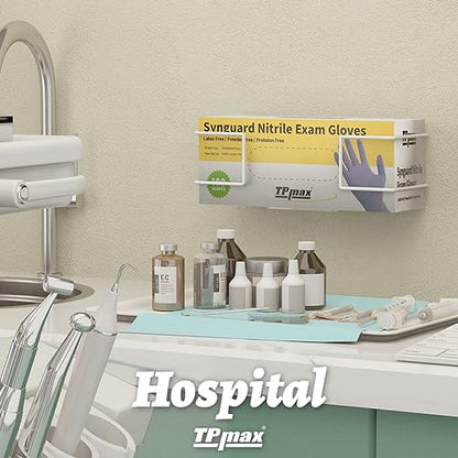 XL Gloves Box Facial Tissue Box Holder,Wire Rack Dispenser for Gloves,Tissues Paper Towels Organizer - Mounting Accessories Included - Holds up to 1 Box - Perfect for Lab, Food Service and Home - size: Single