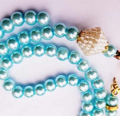 Islamic Tasbih Tasheeh 99 Beads Muslim Prayer Beads Ramadan EID Gift (Sky Blue) - color: Sky Blue