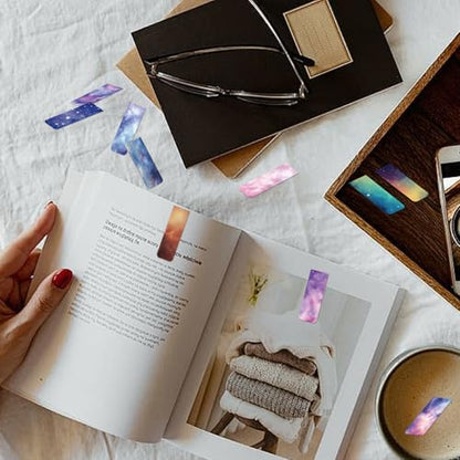 48 Pieces Magnetic Bookmarks Magnet Page Markers - Book Marks for Reading Women & Men with Storage Boxes - Cute Magnet Bookmark Clips for Reading Pleasure（Stars） - size: 48, style: Stars Style