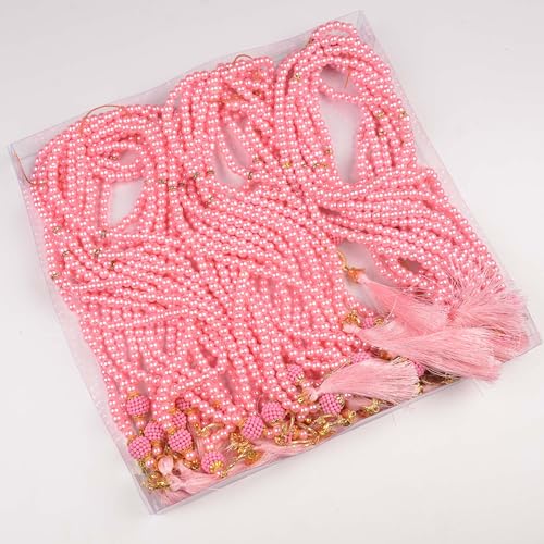 BABY SHOWER CHOCOLATE Set of 30 Muslim Prayer Beads – 99 Bead Tasbeeh in 4 Colors – Islamic Gift for Eid, Ramadan, Dhikr - color: Pink