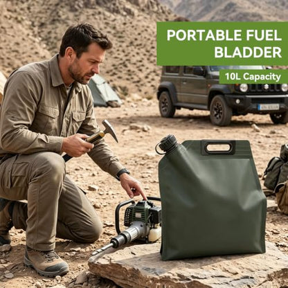 Agatige Fuel Bag for Gasoline, TPU Leakproof Portable Handheld Vehicle Oil Transfer Bag Gasoline Container for Drivers Motorcycles SUVs Road Trips (10L) - style: 10l