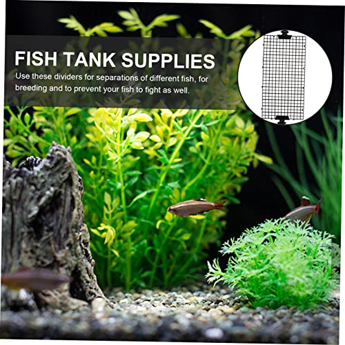 Abaodam 1set Fish Tank Divider Aquarium Separator for Fish Isolation High-Transparency Mesh Panels Includes Cups for - color: Black