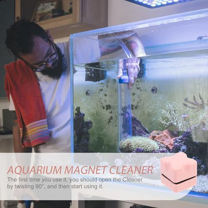 Mipcase Magnetic Fish Tank Cleaning Brush 1.25In Aquarium Magnet Scraper for Small Fish Tank Floating Glass Accessory for Easy Hand