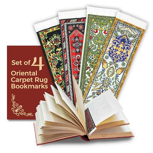 Oriental Carpet Bookmarks #1 - Authentic Woven Carpet (Set of 4)